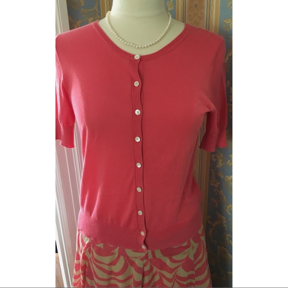 Cotton short sleeve cardigan
